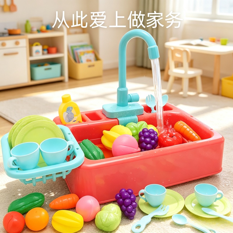 Kids Outdoor Kitchen Accessories - Ensemble d'évier de cuisine en plastique